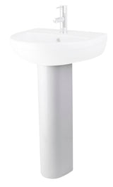 Modern Splash Harmony White Contemporary Full Pedestal