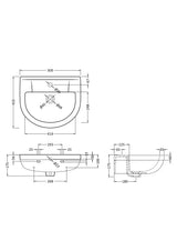 Modern Splash Harmony 1 Tap Hole 500mm Ceramic Basin