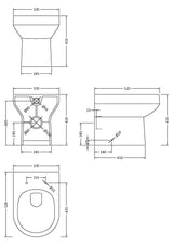 Modern Splash Harmony Round Back to Wall Toilet Pan