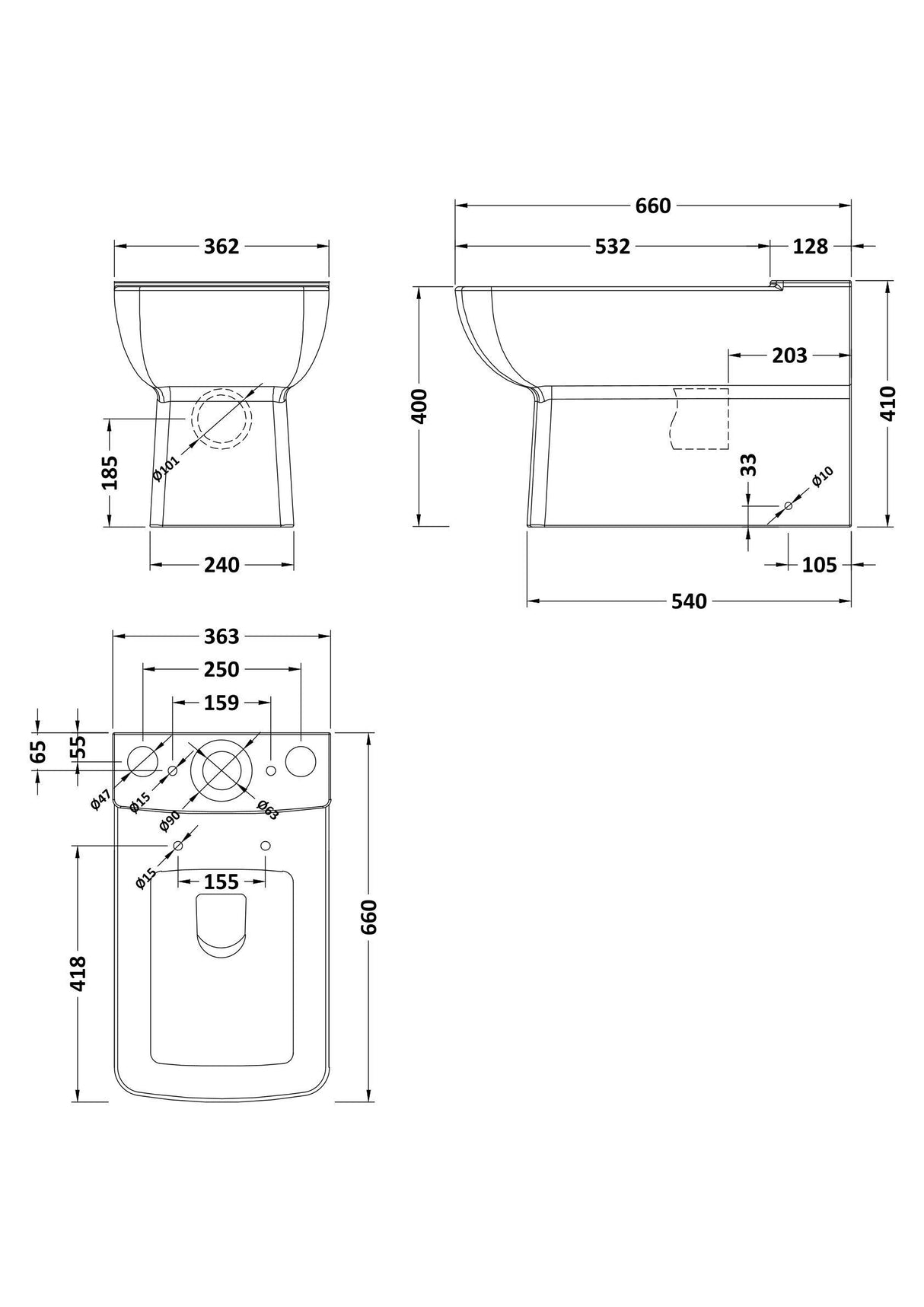 Modern Splash Cleo Rimless Close Coupled Pan