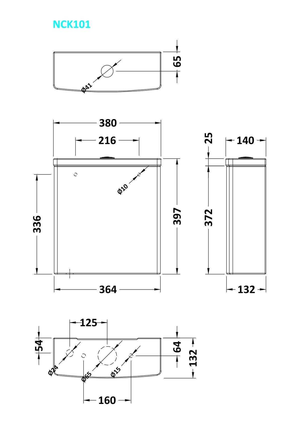 Modern Splash Cleo Square Cistern & Fittings