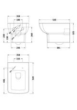 Modern Splash Cleo Rimless Wall Hung Pan