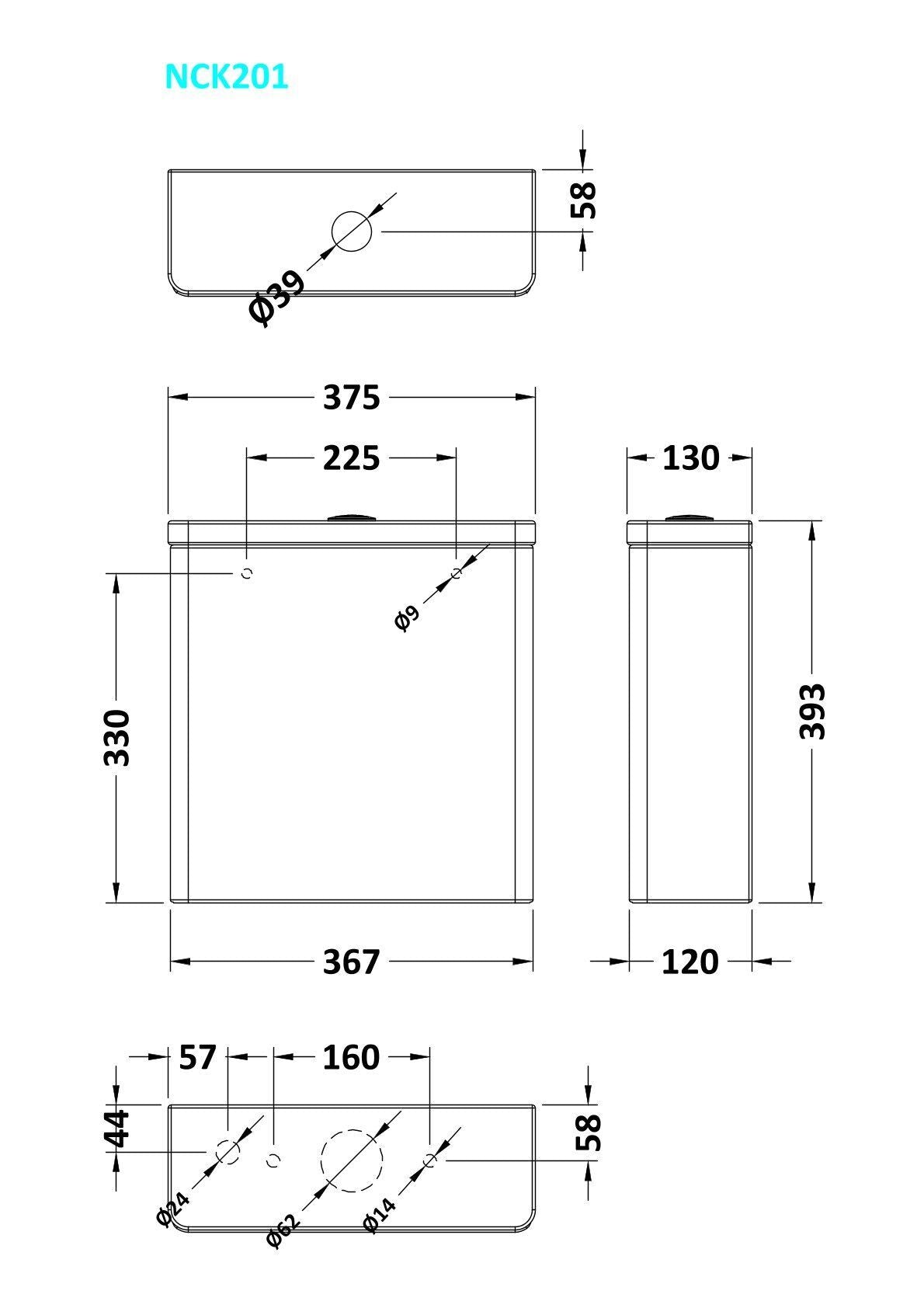 Modern Splash Isla Close Coupled Cistern