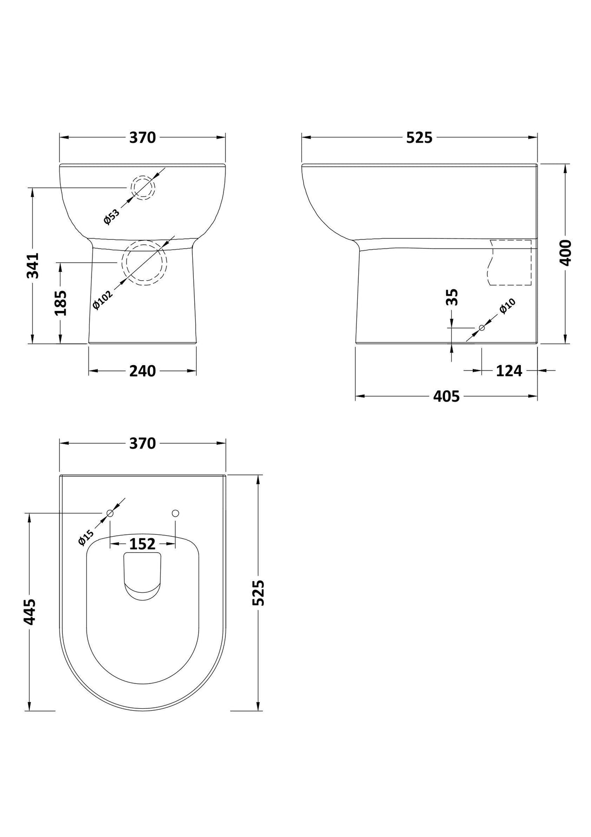 Modern Splash Isla Round Rimless Back to Wall Toilet Pan