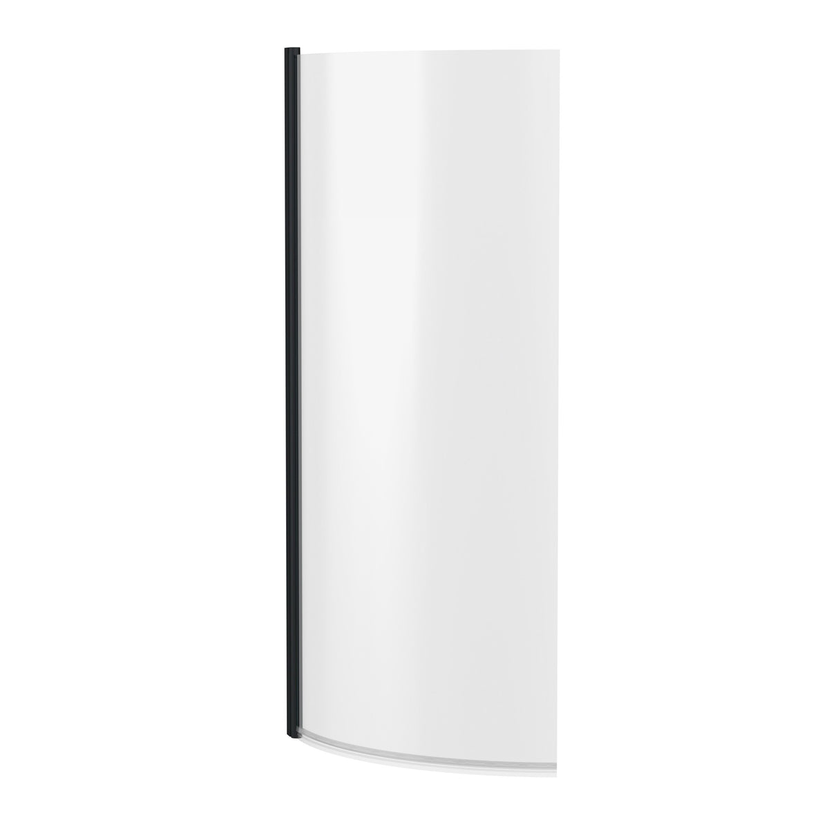 Modern Splash  Matt Black P Shape Hinged Bath Screen