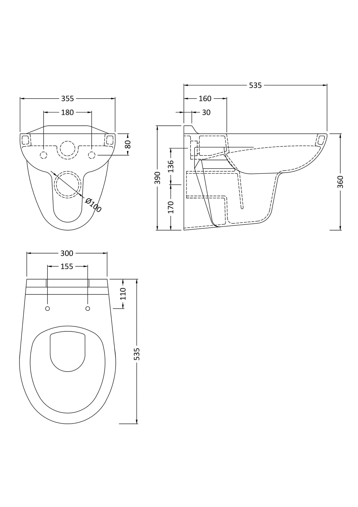 Modern Splash Wall Hung Pan