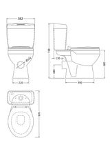 Modern Splash Close Coupled Toilet