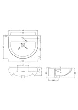 Modern Splash 1 Tap Hole 550mm Ceramic Basin