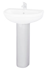 Modern Splash White Contemporary Full Pedestal