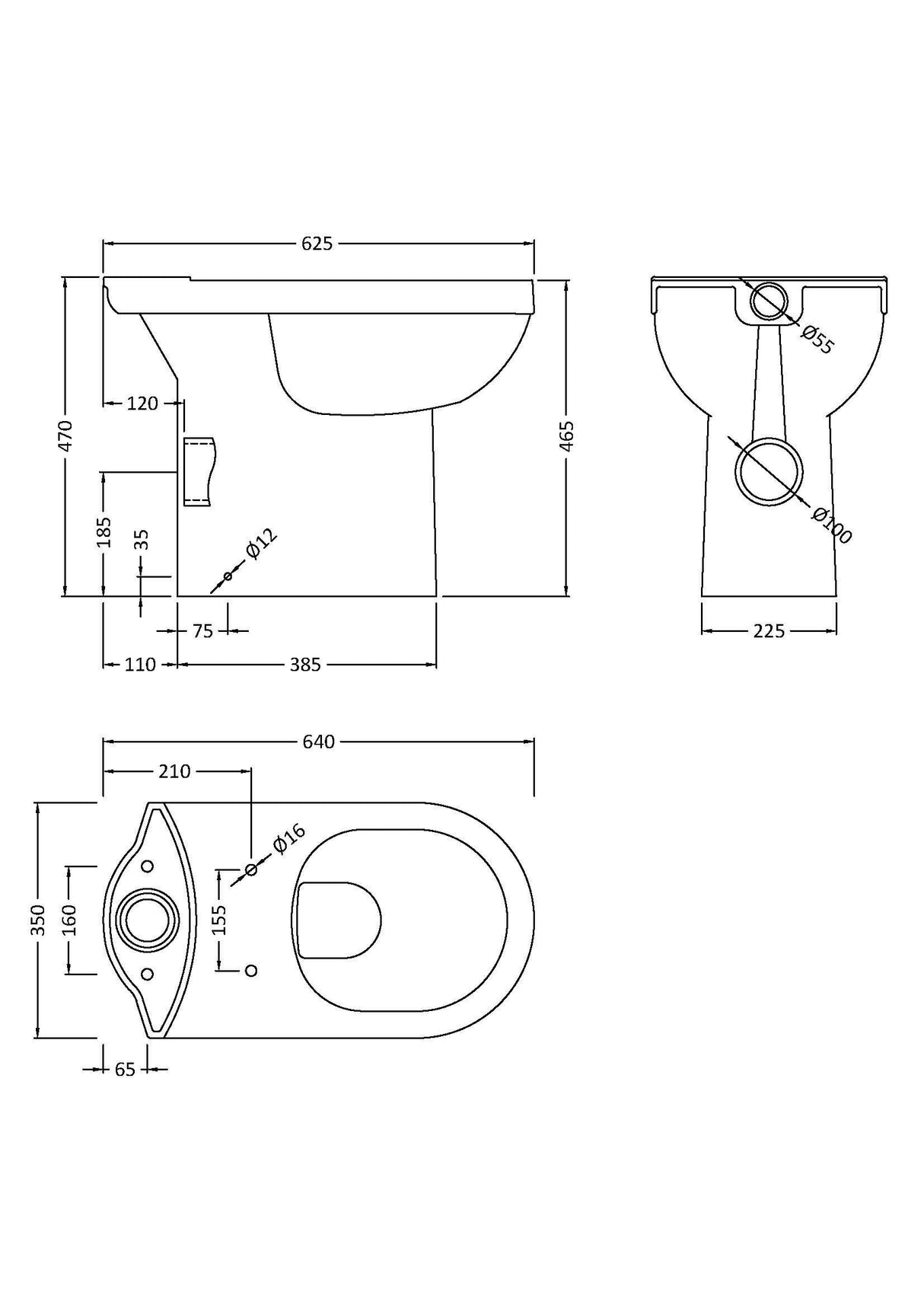 Modern Splash Comfort Height Pan