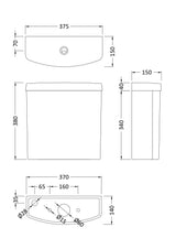 Modern Splash Close Coupled Cistern