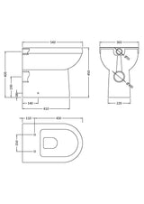 Modern Splash Round Comfort Height Back to Wall  Toilet Pan