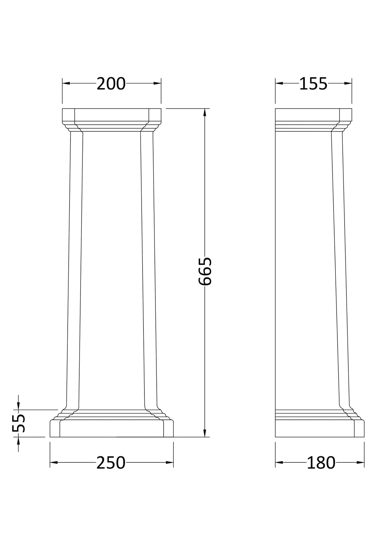 Modern Splash Legend Traditional Full Pedestal