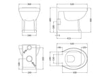 Modern Splash Richmond Traditional Back to Wall Toilet Pan