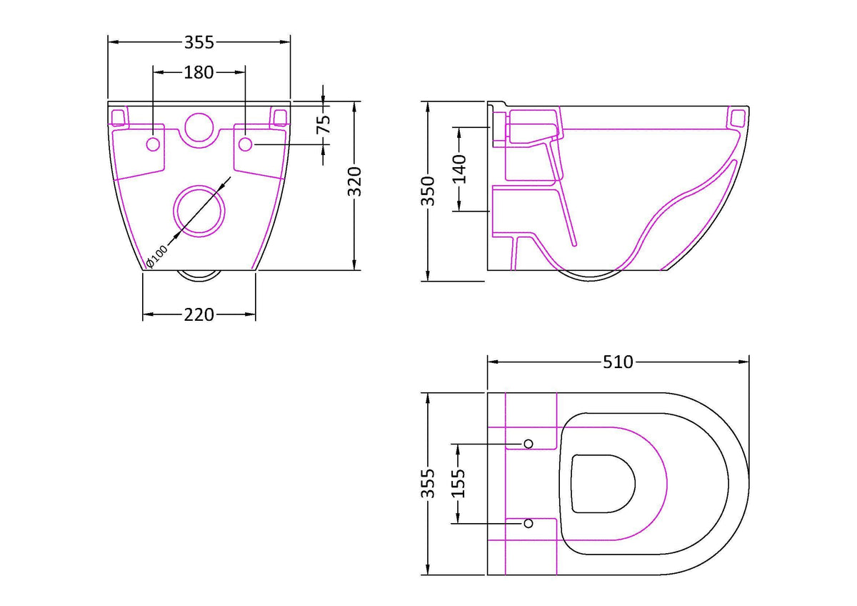 Modern Splash Wall Hung Pan