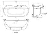 Modern Splash  Continuum 1655mm Freestanding Boat Bath With Legs