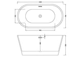 Modern Splash  Nocturnal 1500mm Freestanding Bath With Legs And Waste