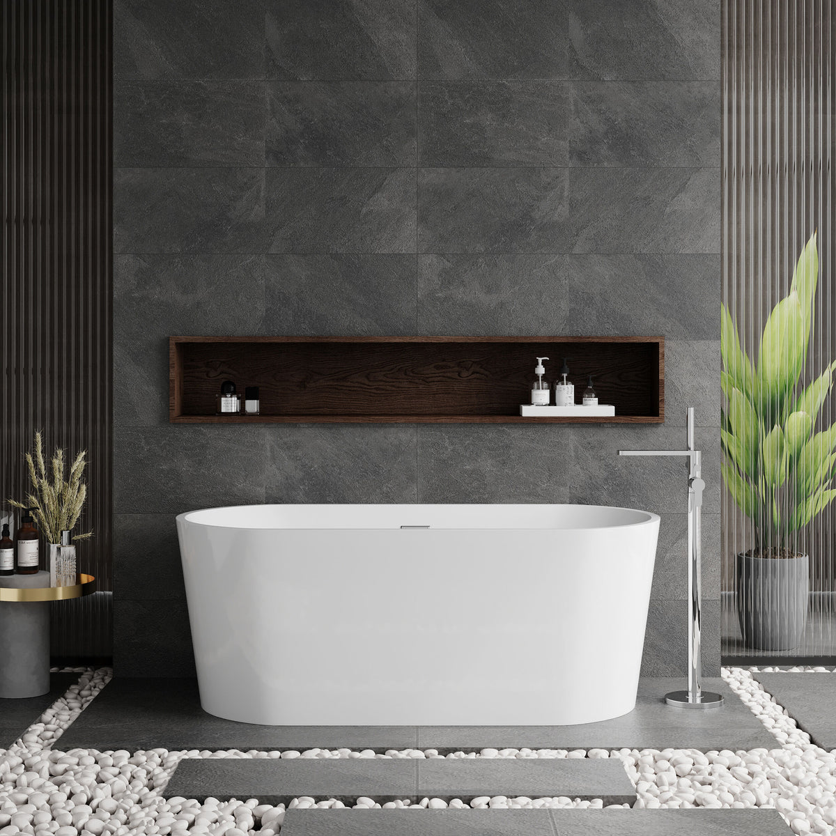 Modern Splash  Nocturnal 1500mm Freestanding Bath With Legs And Waste