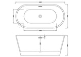 Modern Splash  Nocturnal 1600mm Freestanding Bath With Legs And Waste