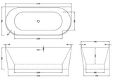 Modern Splash  Everlast 1700mm Back To Wall Bath With Legs And Waste