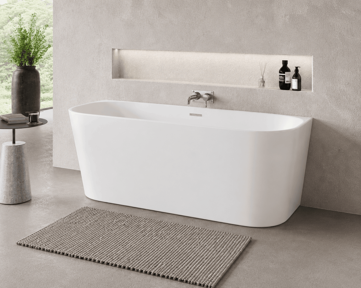 Modern Splash  Everlast 1700mm Back To Wall Bath With Legs And Waste
