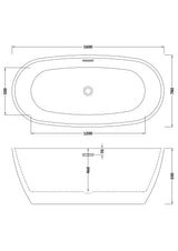 Modern Splash  Pendulum 1600mm Freestanding Bath With Legs And Waste