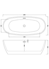 Modern Splash  Pendulum 1800mm Freestanding Bath With Legs And Waste