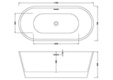 Modern Splash  Forever 1700mm Freestanding Bath With Legs And Waste
