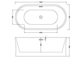 Modern Splash  Solstice 1600mm Freestanding Bath With Legs And Waste