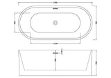 Modern Splash  Solstice 1700mm Freestanding Bath With Legs And Waste