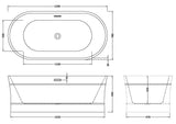Modern Splash  Equinox 1600mm Freestanding Bath With Legs And Waste