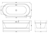 Modern Splash  Equinox 1700mm Freestanding Bath With Legs And Waste