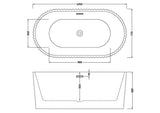 Modern Splash  Fluted 1450mm Freestanding Bath With Legs And Waste