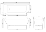 Modern Splash  Chronicle 1700mm Left-Hand Corner Bath With Legs And Waste