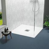 800 x 800mm White Slate Slimline Square Shower Tray