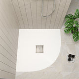 800mm White Slate Slimline Quadrant Shower Tray