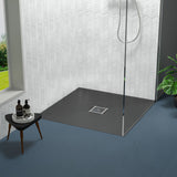 800 x 800mm Black Slate Slimline Square Shower Tray