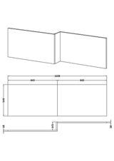 Modern Splash 1700mm Square PVC Shower Bath Side Panel Waterproof