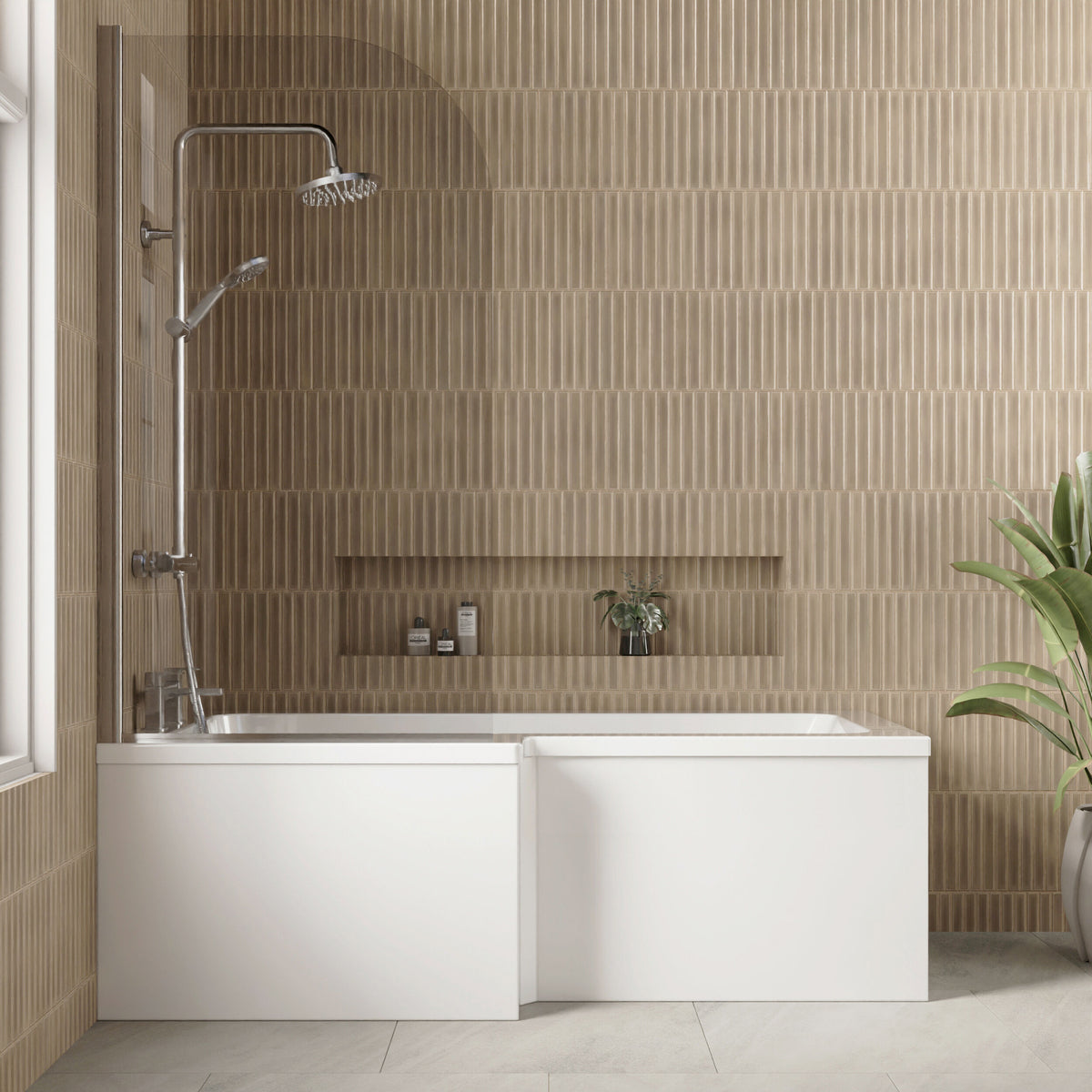 Modern Splash 1700mm Square PVC Shower Bath Side Panel Waterproof