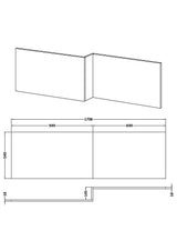 Modern Splash 1800mm Square PVC Shower Bath Side Panel Waterproof