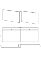 1700mm Square Midnight Blue MDF Matt Shower Bath Front Panel