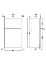 500mm Midnight Blue Floor Standing WC Unit