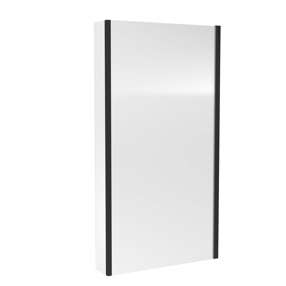 Modern Splash Matt Black L Shape Bath Screen With Fixed Return