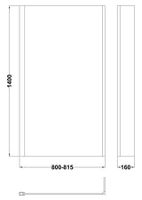 Modern Splash 800mm Chrome L-Shaped Bath Screen