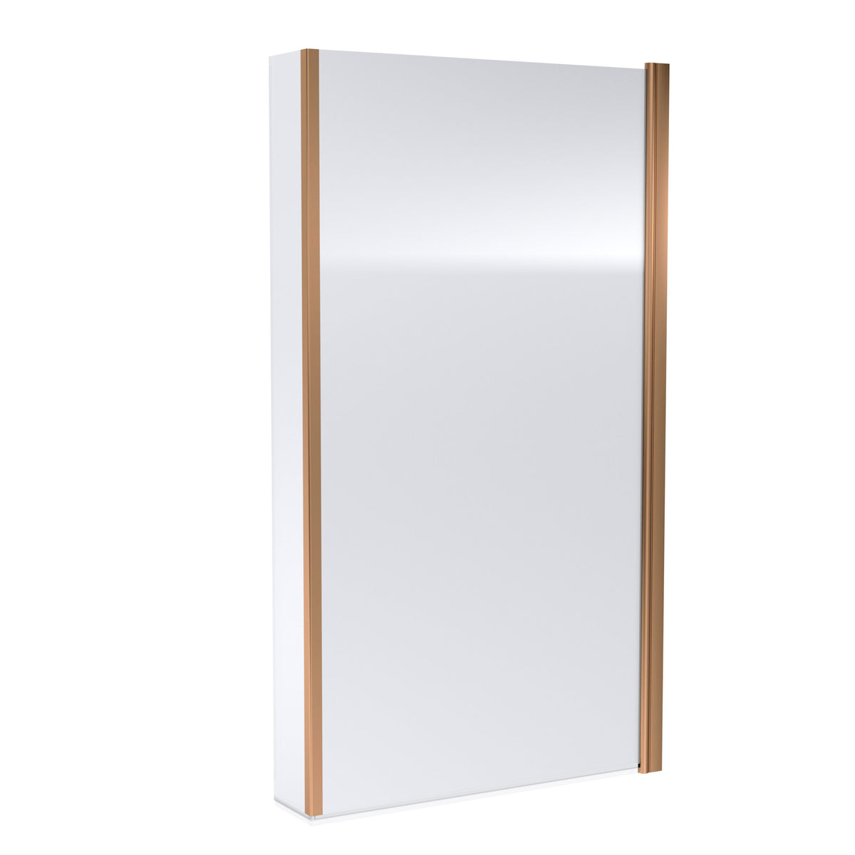 Modern Splash Brushed Bronze L-Shape Hinged Bath Screen with Fixed Return