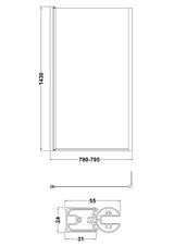 Modern Splash 800mm Brushed Brass Bath Screen