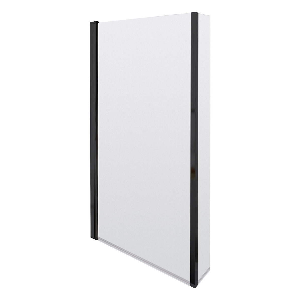 Modern Splash 800mm Matt Black L Shape Hinged Bath Screen