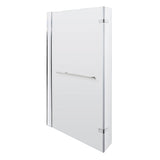 Modern Splash 800mm Chrome L-Shaped Hinged Bath Screen With Rail