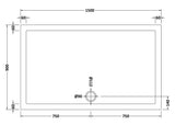 1500 x 900mm White Slip Resistant Slimline Rectangular Shower Tray