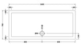 1600 x 700mm White Slip Resistant Slimline Rectangular Shower Tray